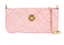 Jacquard Baroque Quilted Medusa Zip Crossbody, Fabric, Pink, MIR, DB, 3*